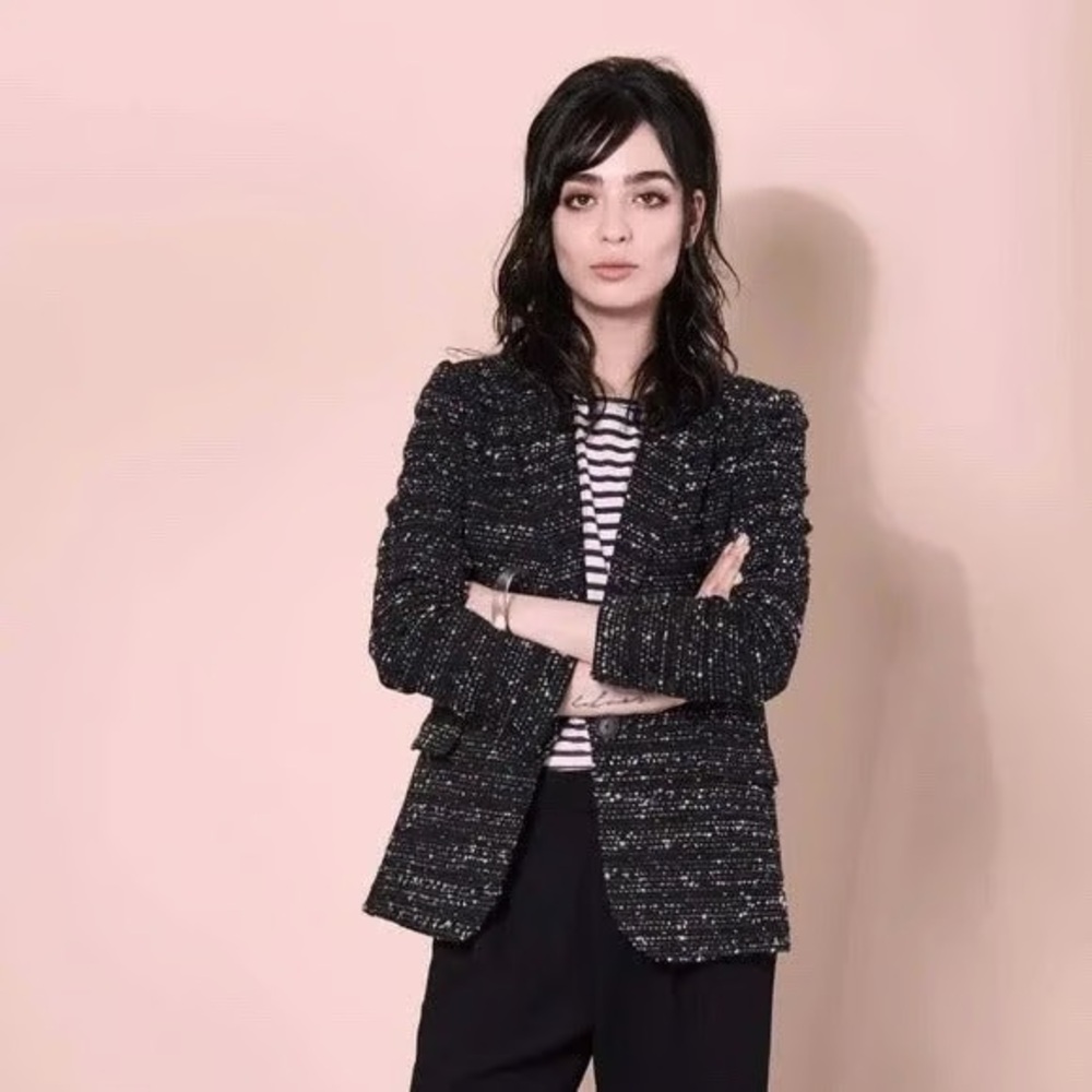 Argent Boucle Tweed blazer jacket 2